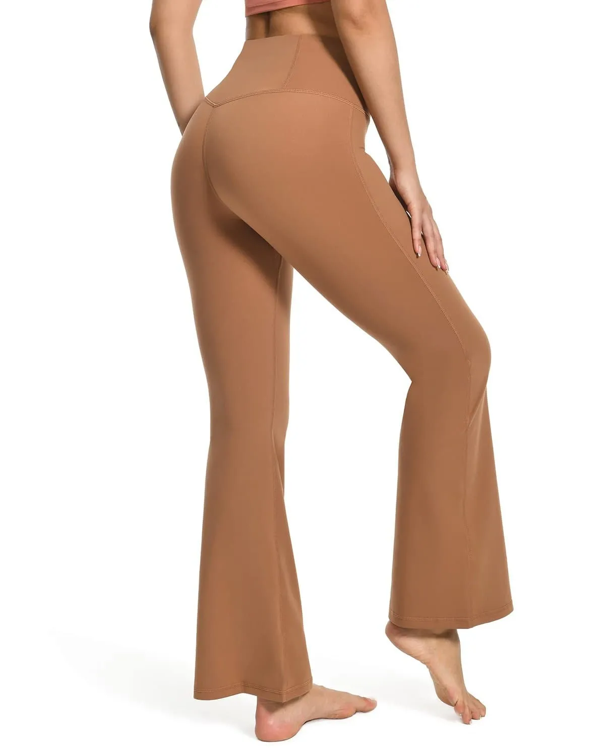 High Waisted Pockets Flare Leggings